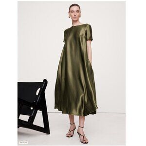 Banana Republic Aurelia Italian Satin Trapeze Dress